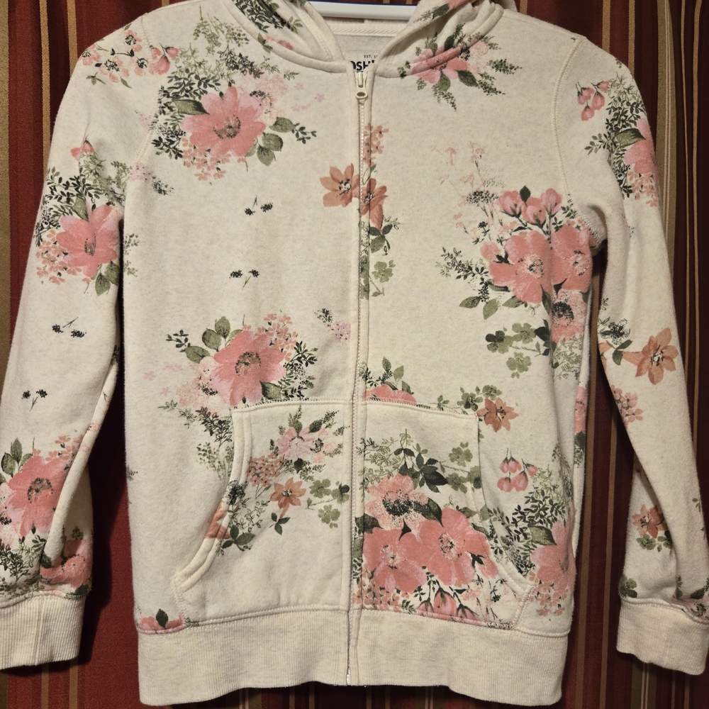 Floral Zip-Up Hoodie